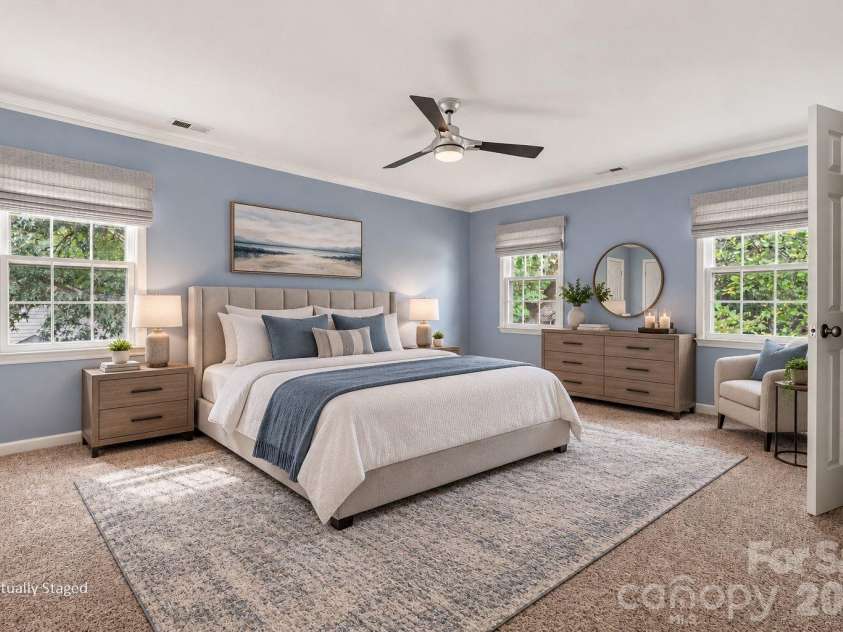 7615 Quail Hill Road, Charlotte, NC 28210.  MLS# CAR4401701, YatesRealty ID 56696. Primary Bedroom (Staged)