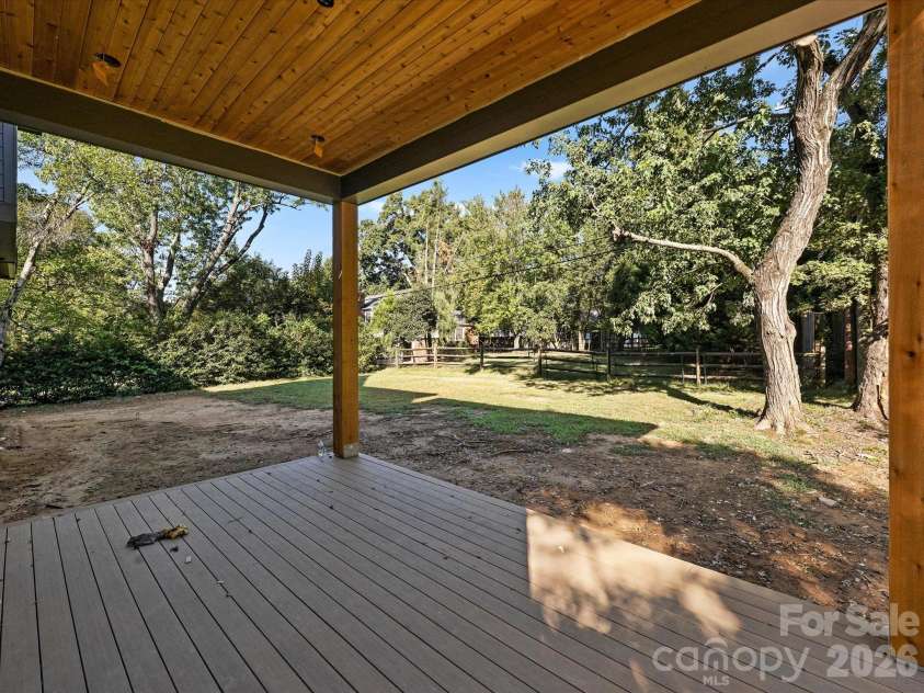 6509 Hazelton Drive, Charlotte, NC 28210.  MLS# CAR4431899, YatesRealty ID 56783. Covered Back Porch