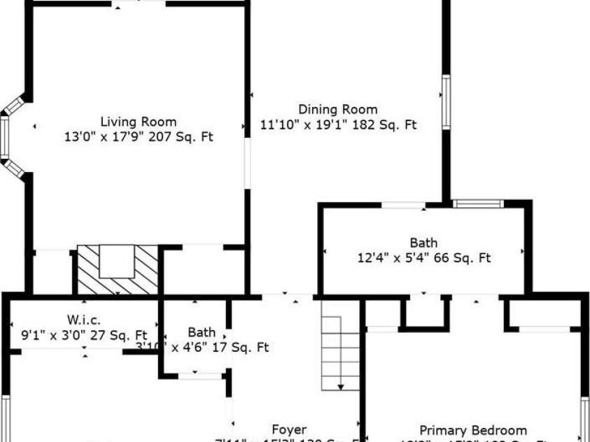 74 Meadow Avenue, Concord, NC 28025.  MLS# CAR4355867, YatesRealty ID 5679. Main level floor plan