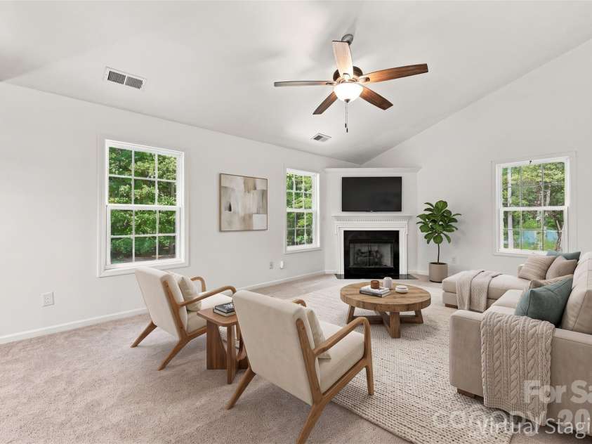 123 Sherham Way, Rock Hill, SC 29732.  MLS# CAR4432318, YatesRealty ID 56836. Great room with vaulted ceiling