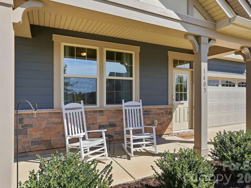 1403 Laggan Lane, Indian Trail, NC 28079.  MLS# CAR4431903, YatesRealty ID 56890. Covered Front Porch with Stone Accent Wall