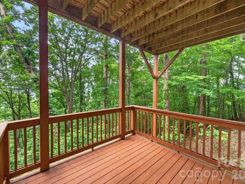 72 Wildflower Mountain Trail, Candler, NC 28715.  MLS# CAR4393589, YatesRealty ID 5690. Lower Level Deck
