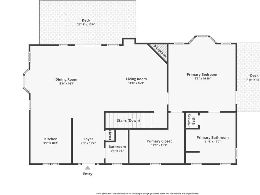 72 Wildflower Mountain Trail, Candler, NC 28715.  MLS# CAR4393589, YatesRealty ID 5690. Main Level Floor Plan