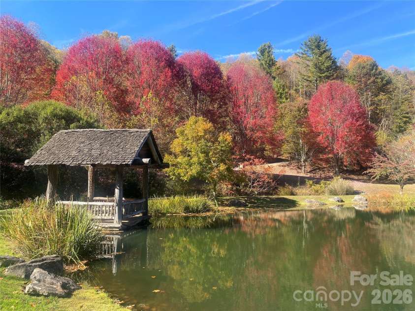 2521 Wolf Laurel Road, Mars Hill, NC 28754.  MLS# CAR4432909, YatesRealty ID 56984. Trout Pond pavilion