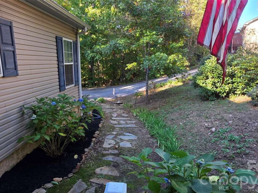 52 Enochs Way Way, Fletcher, NC 28732.  MLS# CAR4432358, YatesRealty ID 56989. Front Door Pathway