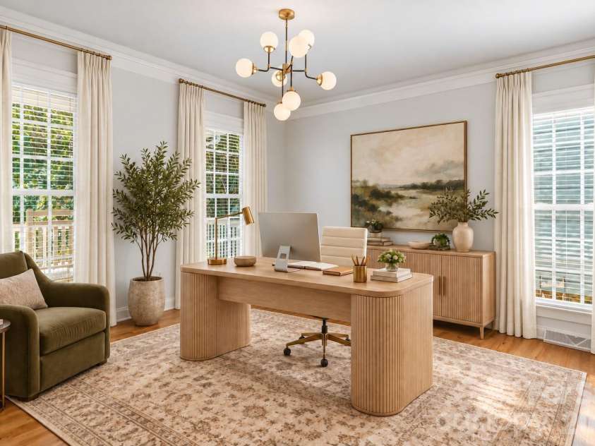882 Promenade Way, Fort Mill, SC 29708.  MLS# CAR4434963, YatesRealty ID 57125. Inspiration 2 - Front Room virtually staged for Home office