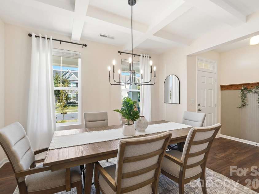 7656 Tanglewood Way, Denver, NC 28037.  MLS# CAR4434758, YatesRealty ID 57146. Large Dining room with coffered ceiling