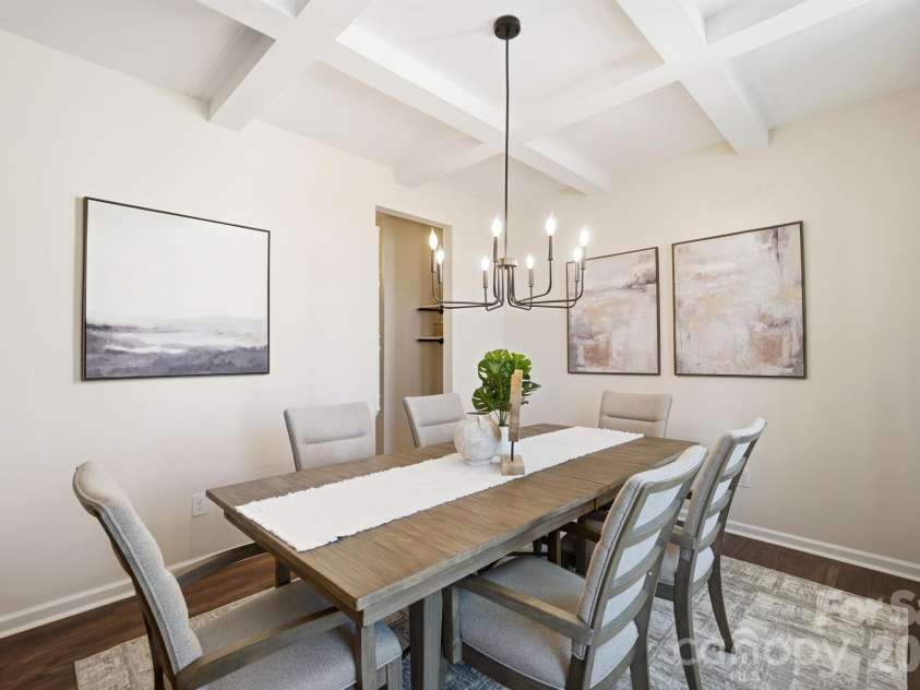 7656 Tanglewood Way, Denver, NC 28037.  MLS# CAR4434758, YatesRealty ID 57146. Large Dining room with coffered ceiling