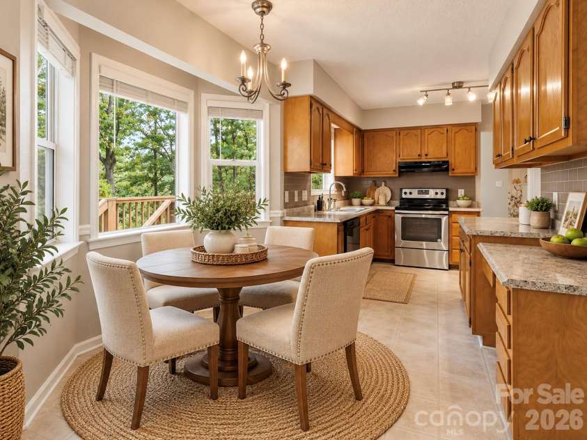 8 Rasada Extension, Weaverville, NC 28787.  MLS# CAR4435147, YatesRealty ID 57238. Breakfast NookVirtually Staged