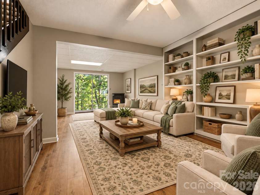 8 Rasada Extension, Weaverville, NC 28787.  MLS# CAR4435147, YatesRealty ID 57238. Family Room/Den Virtually Staged