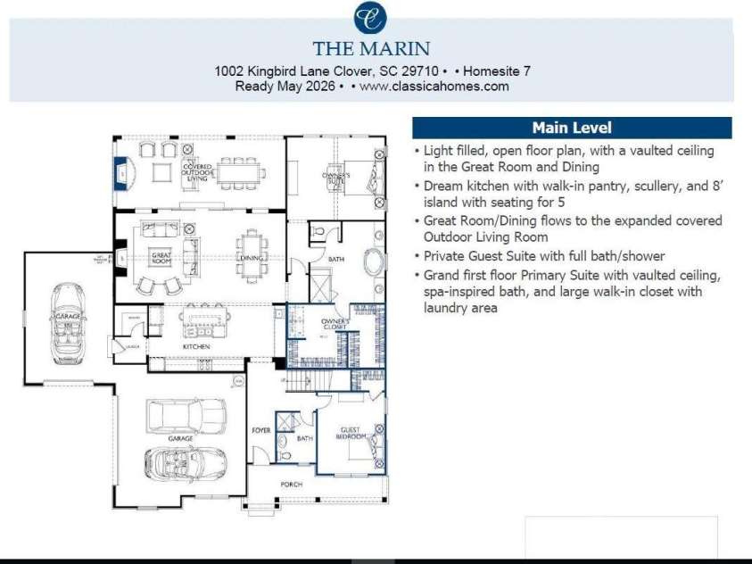 1002 Kingbird Lane, Clover, SC 29710.  MLS# CAR4355913, YatesRealty ID 5726. Floorplan Main Level