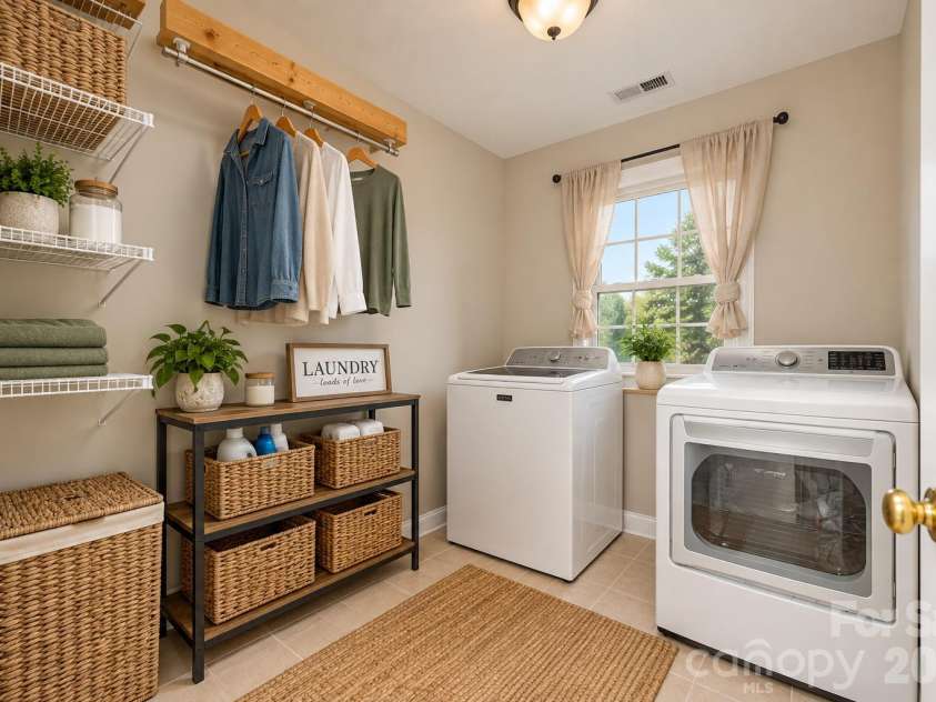 511 Zion Street, Landis, NC 28088.  MLS# CAR4433896, YatesRealty ID 57342. Laundry roomVirtually staged