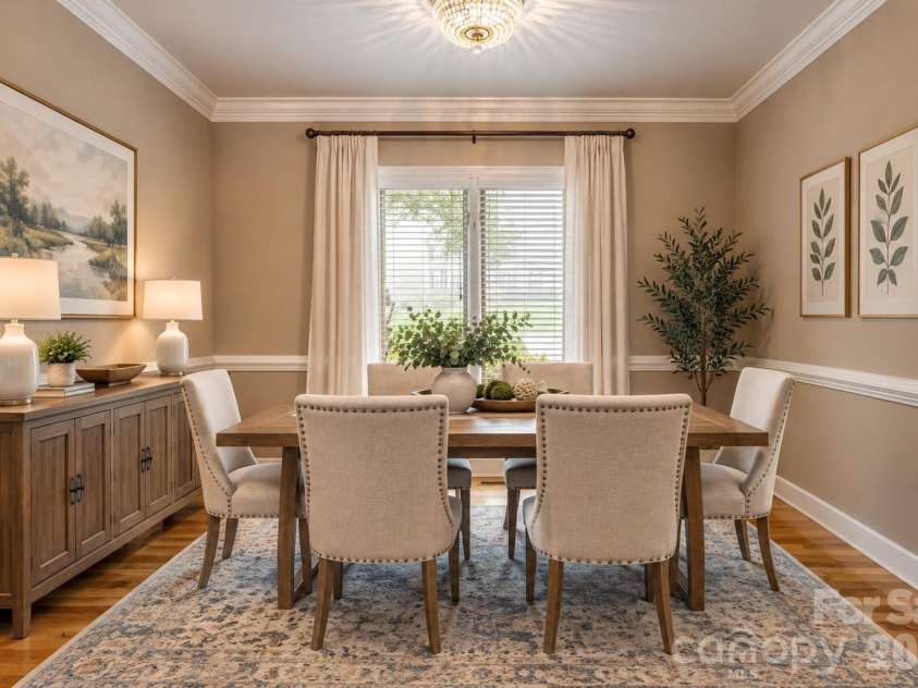 4943 Elmhurst Drive, Hickory, NC 28601.  MLS# CAR4432465, YatesRealty ID 57481. Formal dining virtually Staged