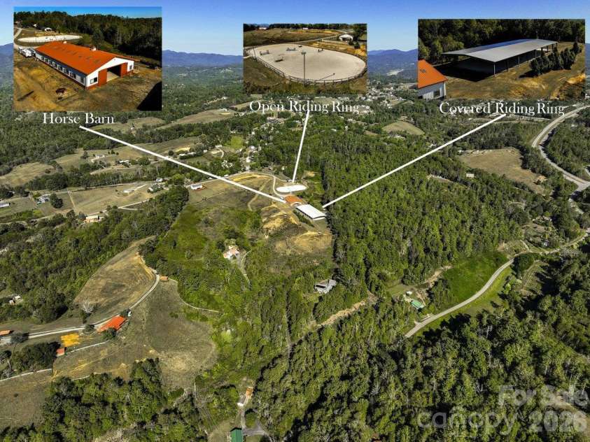 217 Flint Hill Road, Alexander, NC 28701.  MLS# CAR4432017, YatesRealty ID 57494. Labeled Aerial View