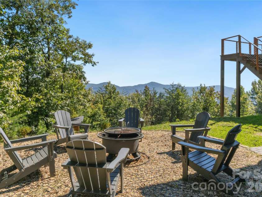 656 Arbra Mountain Way, Bostic, NC 28018.  MLS# CAR4432253, YatesRealty ID 57598. Lower Level Lawn with Fire Pit