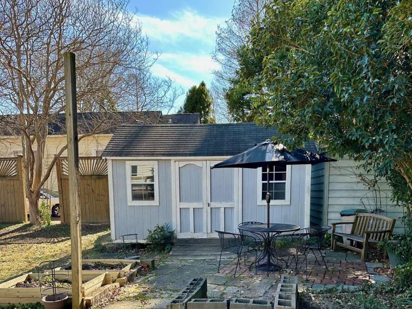 400 Martin Luther King Jr Avenue, Kannapolis, NC 28083.  MLS# CAR4225728, YatesRealty ID 5762. 10'x16' shed with patio and garden boxes.