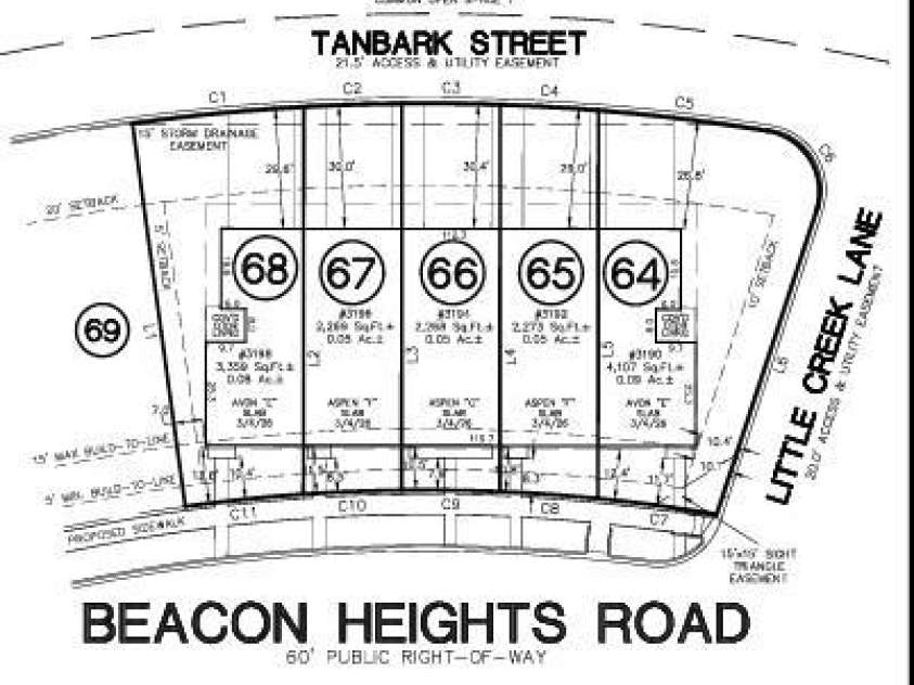 3190 Beacon Heights Road, Indian Land, SC 29707.  MLS# CAR4436420, YatesRealty ID 57687. 3190 Beacon Heights Road Preliminary Plot Plan