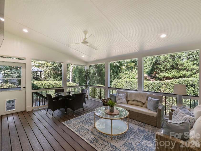 5919 Creola Road, Charlotte, NC 28270.  MLS# CAR4435518, YatesRealty ID 57786. Screened Porch