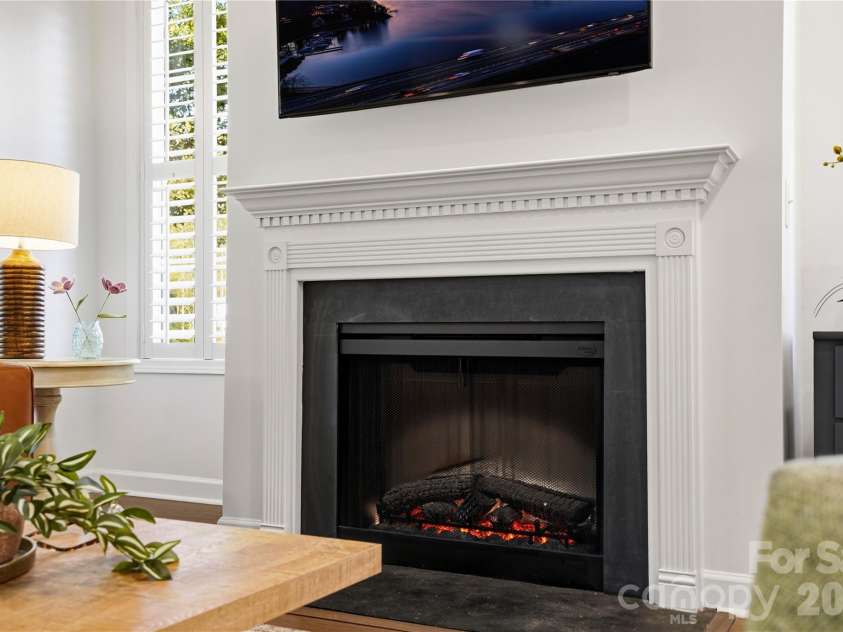 16918 Summers Walk Boulevard, Davidson, NC 28036.  MLS# CAR4436252, YatesRealty ID 57810. Electric fireplace with mantle
