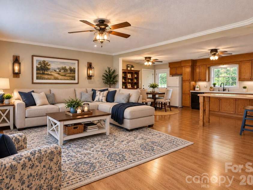 149 Seeley Drive, Denton, NC 27239.  MLS# CAR4435316, YatesRealty ID 57904. Virtually staged living room