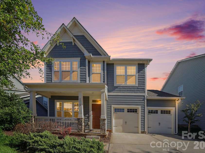 4410 Huntley Glen Drive, Pineville, NC 28134.  MLS# CAR4436263, YatesRealty ID 57919. Edited exterior for dusk effect