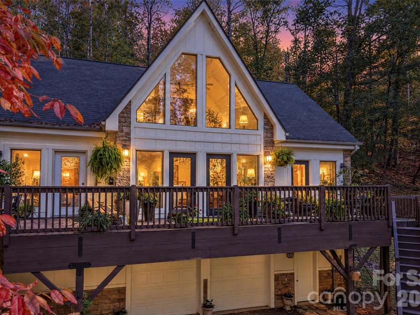 237 Mallard Road, Lake Lure, NC 28746.  MLS# CAR4433901, YatesRealty ID 57963. Virtual Twilight
