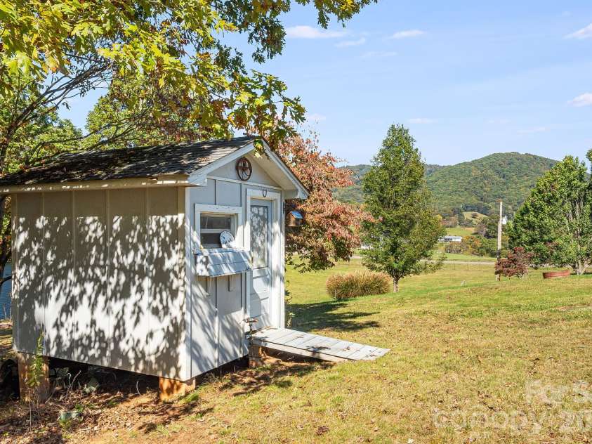 39 Brown Cove Road, Clyde, NC 28721.  MLS# CAR4433477, YatesRealty ID 57984. Shed
