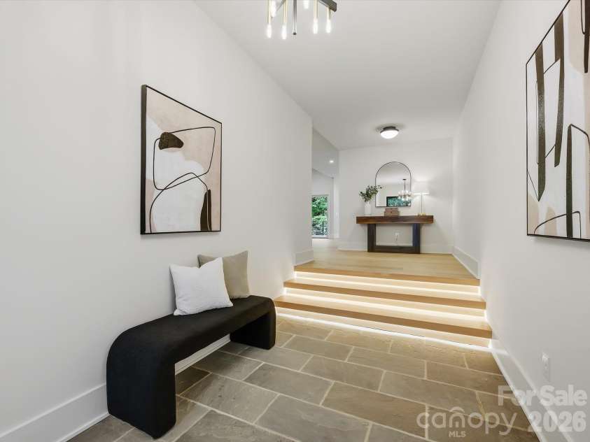 5401 Lancelot Drive, Charlotte, NC 28270.  MLS# CAR4432070, YatesRealty ID 58021. Illuminated stairs