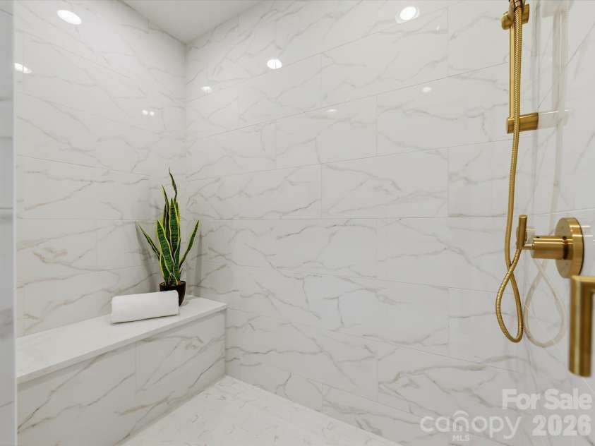 5401 Lancelot Drive, Charlotte, NC 28270.  MLS# CAR4432070, YatesRealty ID 58021. Primary shower