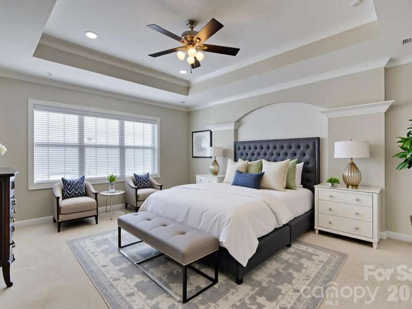 13700 Glen Abbey Drive, Charlotte, NC 28278.  MLS# CAR4436644, YatesRealty ID 58128. Virtually staged primary suite