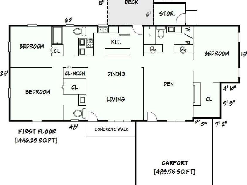 4176 Grace Chapel Road, Granite Falls, NC 28630.  MLS# CAR4436580, YatesRealty ID 58137. Floor plan