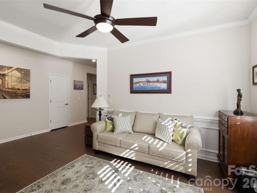 3162 Windhaven Lane, Tega Cay, SC 29708.  MLS# CAR4434420, YatesRealty ID 58210. Living Room with upgraded ceiling fan