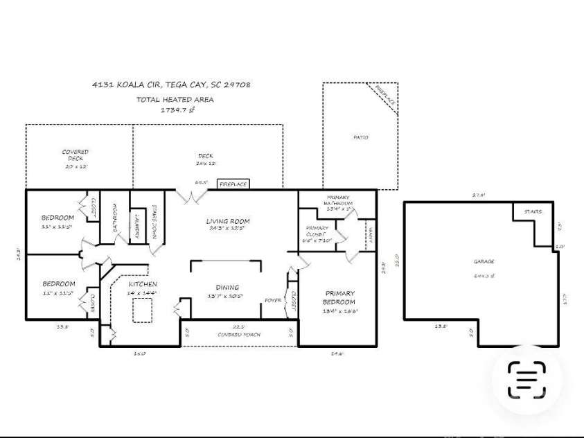 4131 Koala Circle, Tega Cay, SC 29708.  MLS# CAR4436836, YatesRealty ID 58285. Floor Plan