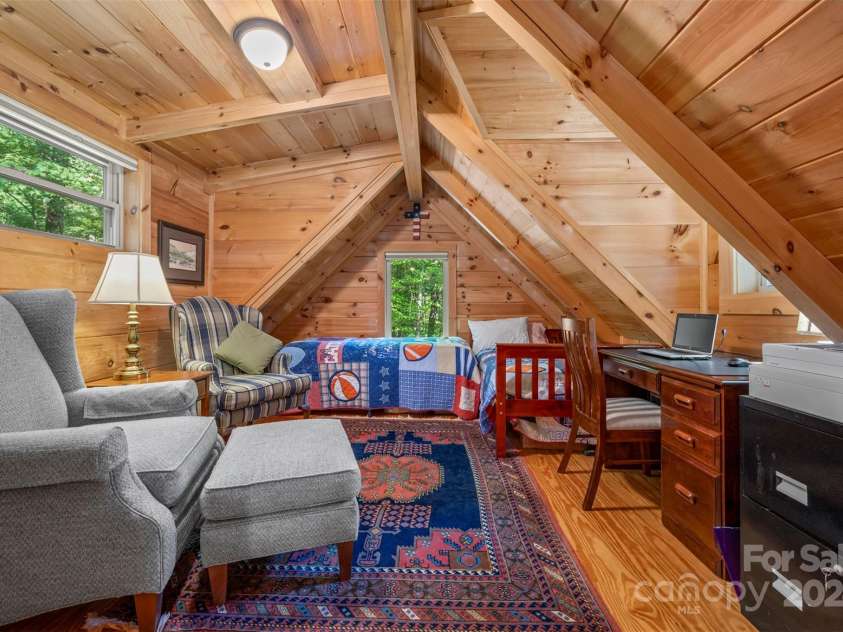 136 Knob Lane, Lake Lure, NC 28746.  MLS# CAR4177604, YatesRealty ID 5831. Cozy Loft Bedroom