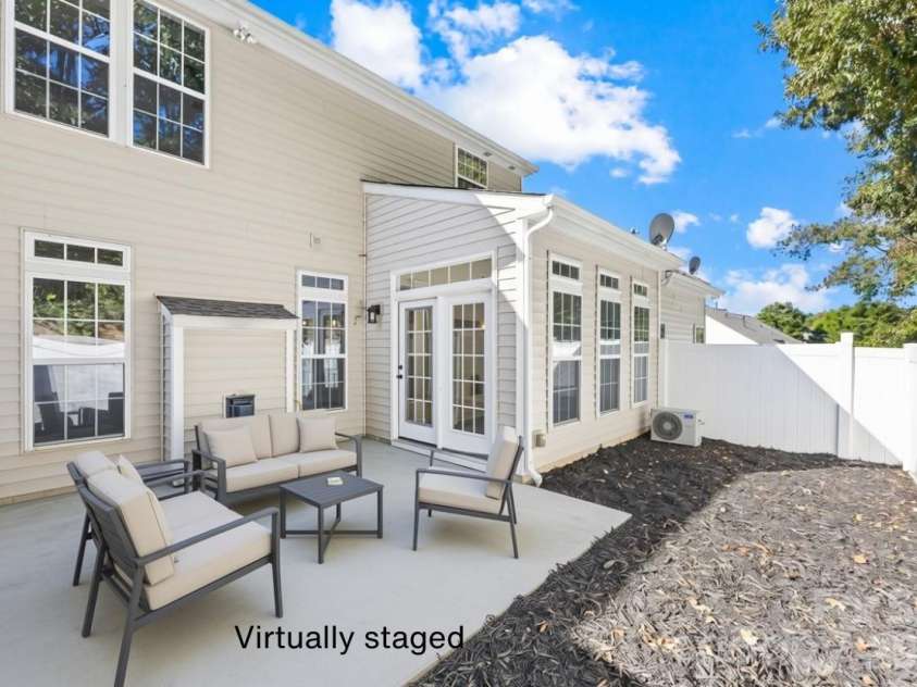 156 Arcadian Way, Mooresville, NC 28117.  MLS# CAR4434144, YatesRealty ID 58331. Virtually staged patio