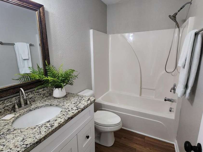 6423 Town Hall Place, Harrisburg, NC 28075.  MLS# CAR4241214, YatesRealty ID 5847. Guest Bath beautifully updated.
