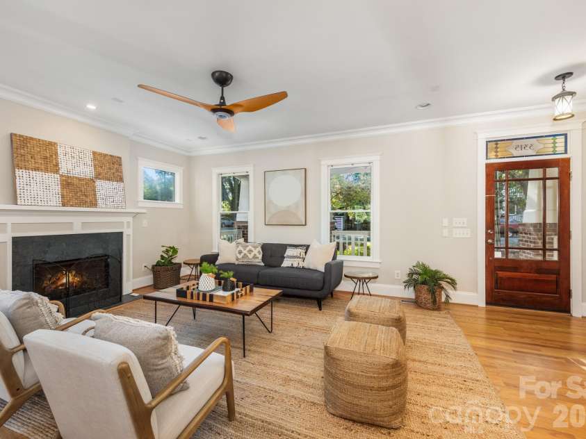 3315 Holt Street, Charlotte, NC 28205.  MLS# CAR4437036, YatesRealty ID 58517. Gas fireplace