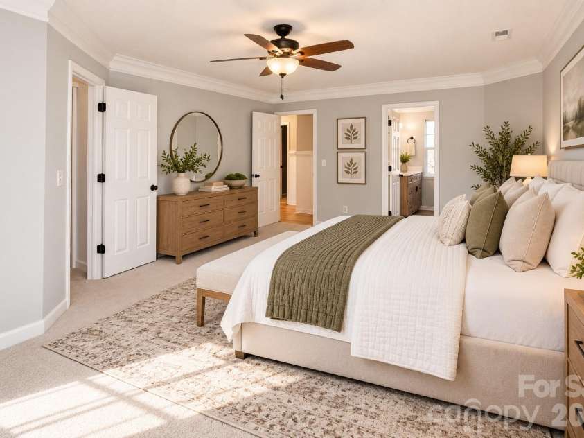 1036 Valley Forge Road, Clover, SC 29710.  MLS# CAR4435260, YatesRealty ID 58529. Virtually Staged primary bedroom