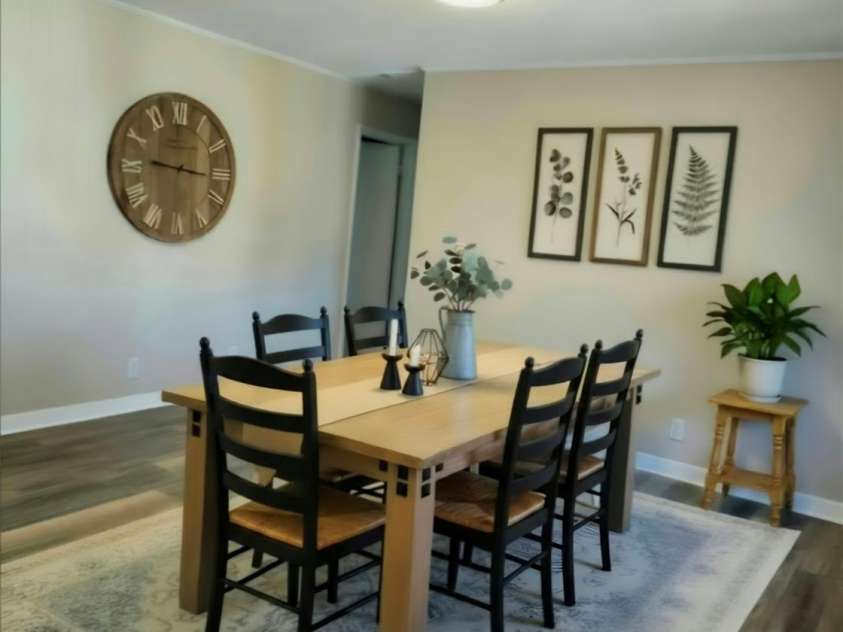 112 Wendover Drive, Lincolnton, NC 28092.  MLS# CAR4437712, YatesRealty ID 58555. Virtually staged representation of dining area.