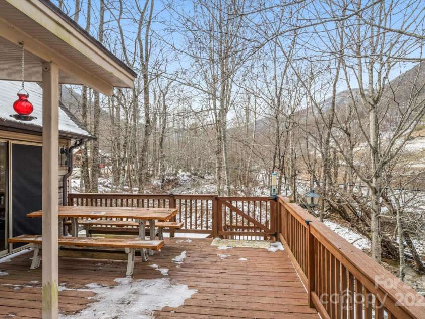 284 Caldwell Drive, Maggie Valley, NC 28751.  MLS# CAR4218982, YatesRealty ID 5858. Back Deck