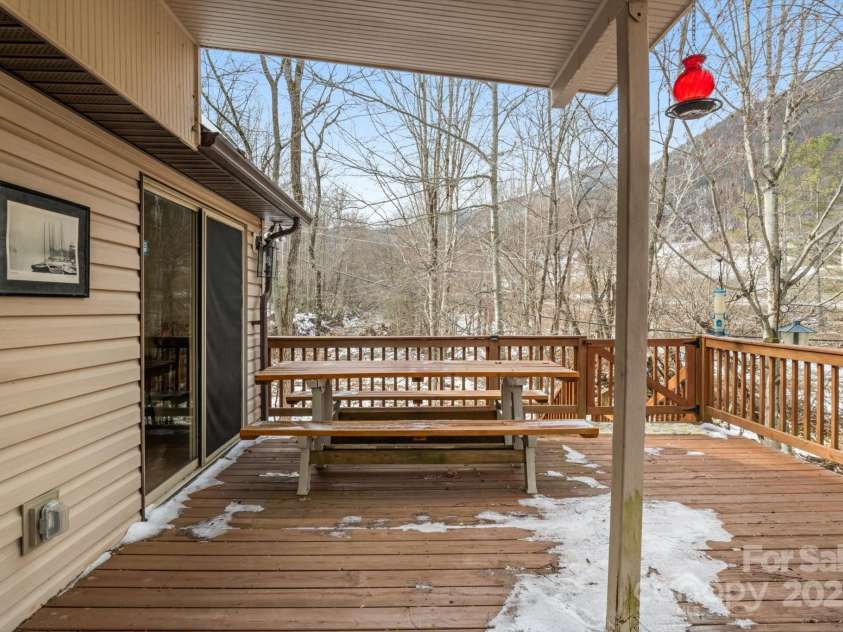 284 Caldwell Drive, Maggie Valley, NC 28751.  MLS# CAR4218982, YatesRealty ID 5858. Back Deck