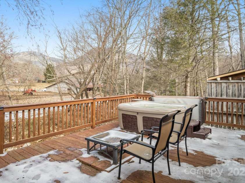 284 Caldwell Drive, Maggie Valley, NC 28751.  MLS# CAR4218982, YatesRealty ID 5858. Back Deck Mountain View