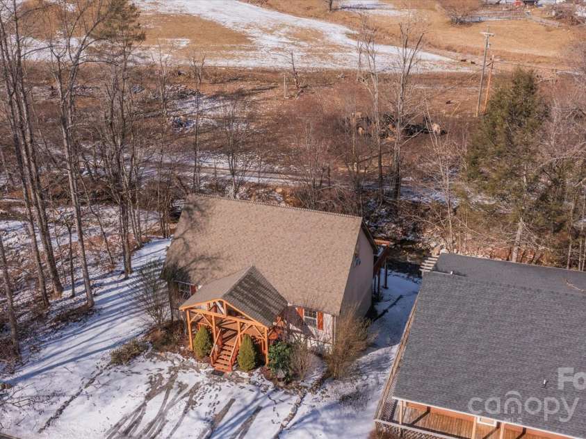 284 Caldwell Drive, Maggie Valley, NC 28751.  MLS# CAR4218982, YatesRealty ID 5858. Front Drone