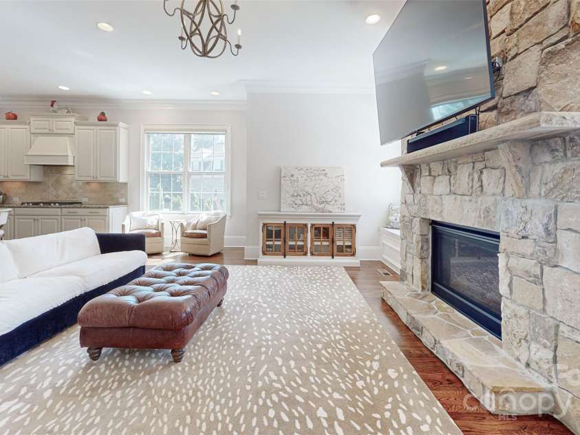 819 Beauhaven Lane, Waxhaw, NC 28173.  MLS# CAR4242522, YatesRealty ID 5915. Impressive Stone Fireplace Adds Coziness
