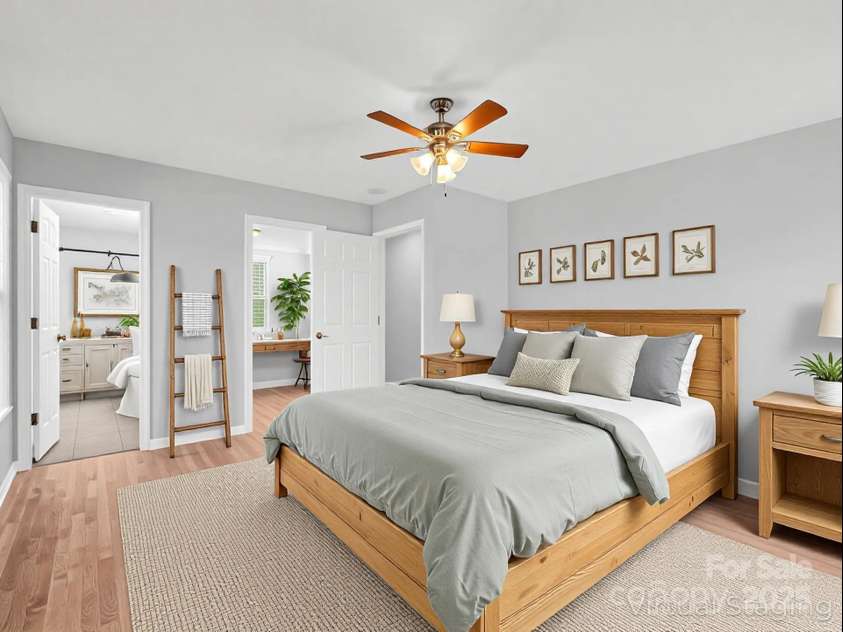 121 Blue House Road, Hendersonville, NC 28792.  MLS# CAR4242874, YatesRealty ID 5918. Virtually staged primary bedroom