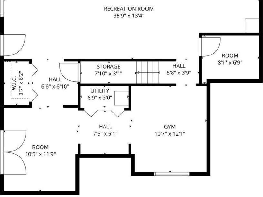 4963 Old River Drive, Hickory, NC 28602.  MLS# CAR4336914, YatesRealty ID 5938. Basement Floorplan
