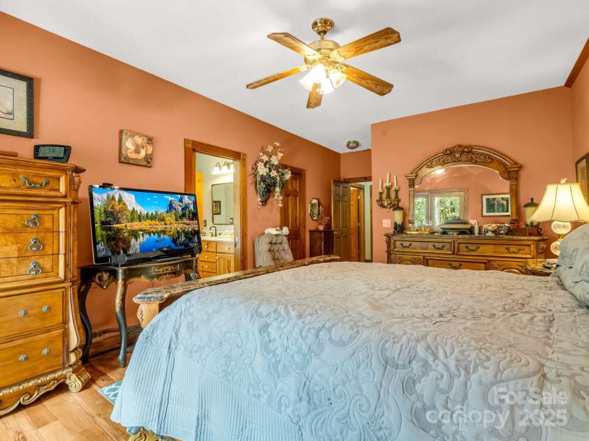 560 Charleys Knob Road, Pisgah Forest, NC 28768.  MLS# CAR4246535, YatesRealty ID 6002. Primary ensuite on main
