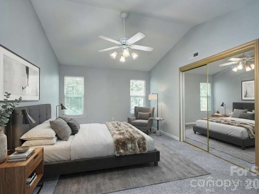 1104 Deermouse Way, Hendersonville, NC 28792.  MLS# CAR4296698, YatesRealty ID 6018. Primary bedroom - virtually staged