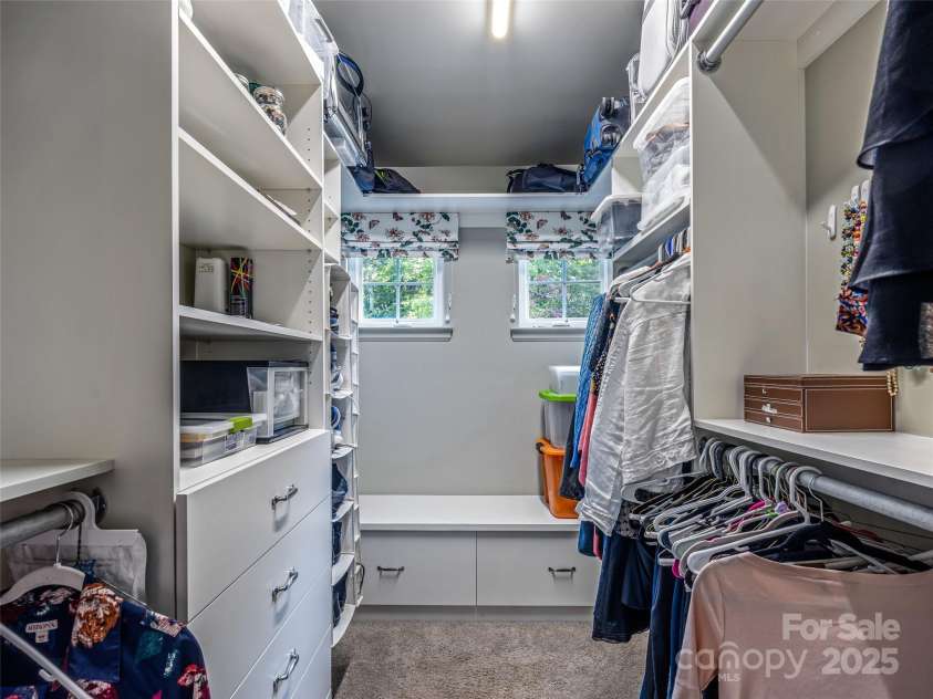 73 Ridgetop Circle, Brevard, NC 28712.  MLS# CAR4307459, YatesRealty ID 6094. Large closet with natural light. Greta storage