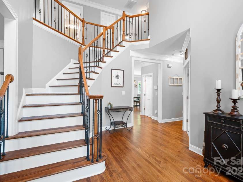 3934 Blue Dory Lane, Denver, NC 28037.  MLS# CAR4240186, YatesRealty ID 6123. Entryway with refinished hardwoods throughout